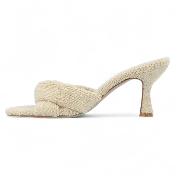 Journee Collection Women's Mannon Terry Cloth Dress Sandals - Tan - Picture 5 of 6